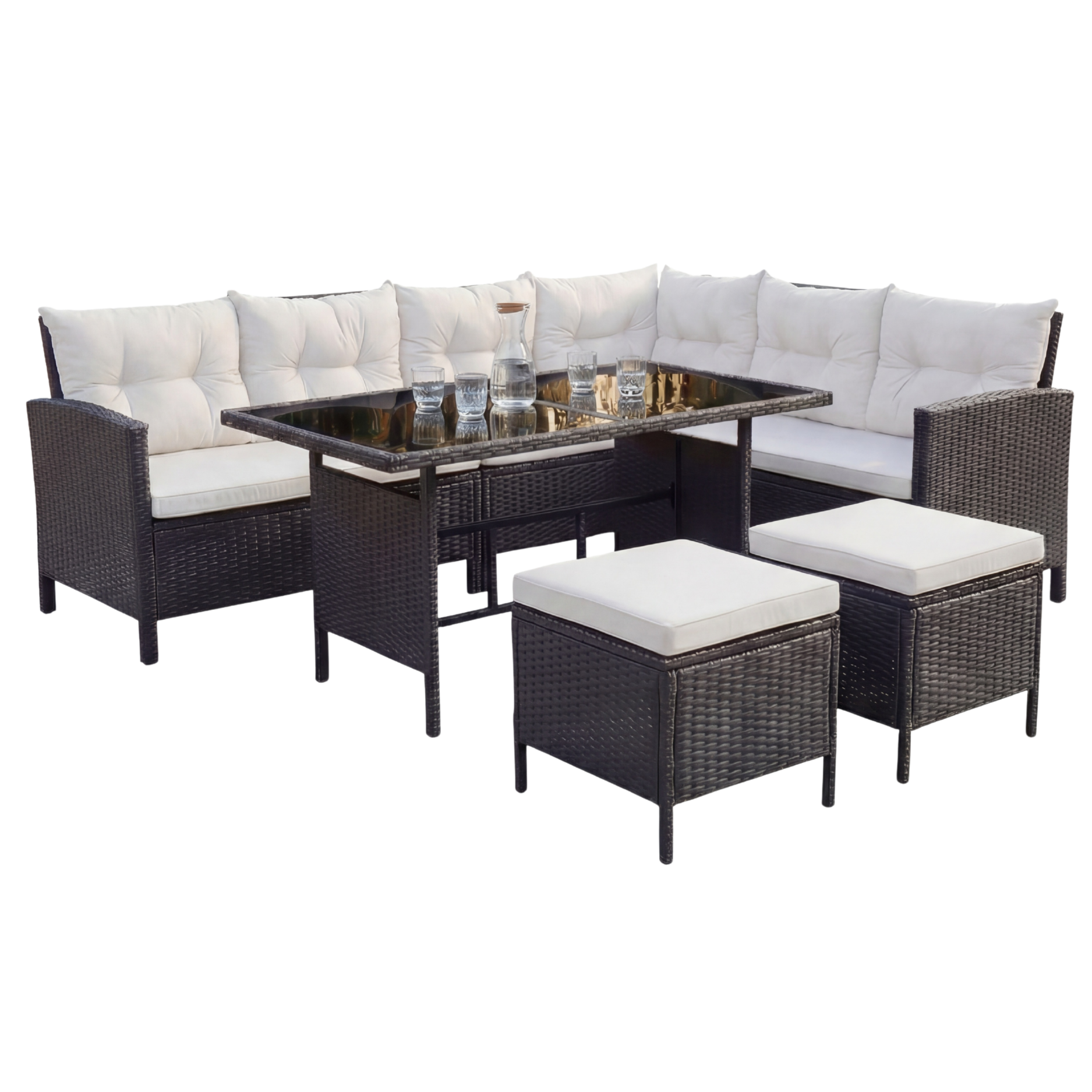 Polyrattan Lounge TERA - schwarz/grau