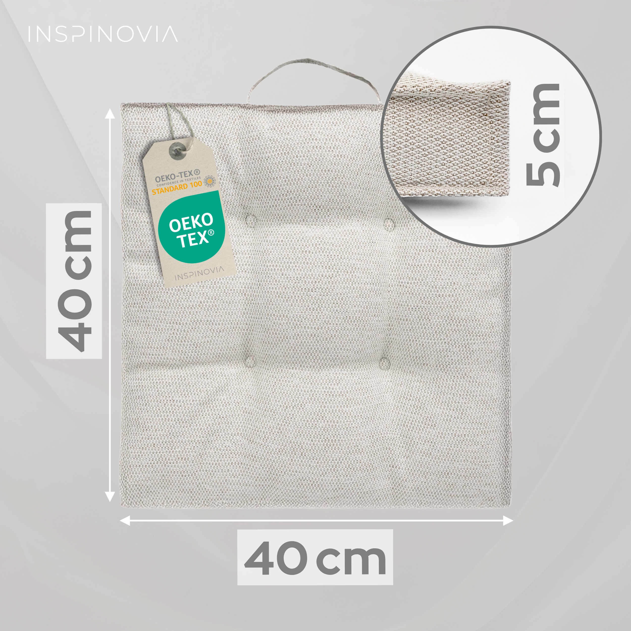 Sitzkissen 40 x 40 cm, 6er Set - Creme