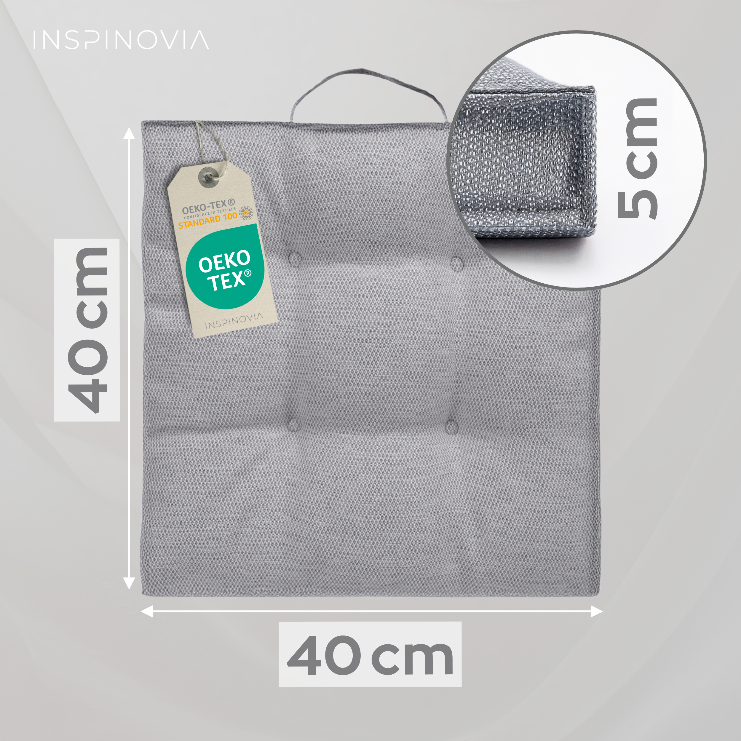 Sitzkissen 40 x 40 cm, 2er Set - Grau