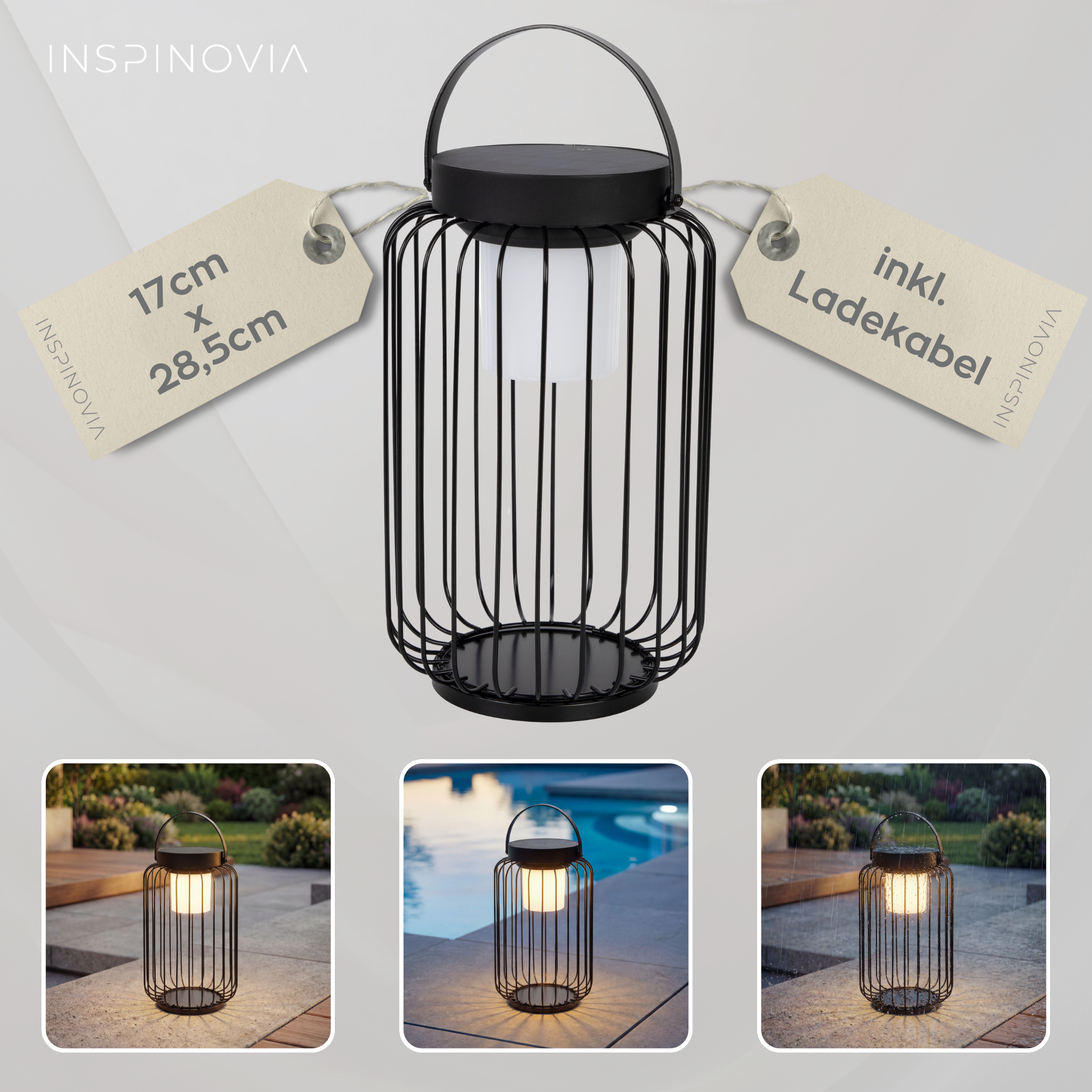 SOLAR Laterne - 17,0 x 28,5cm