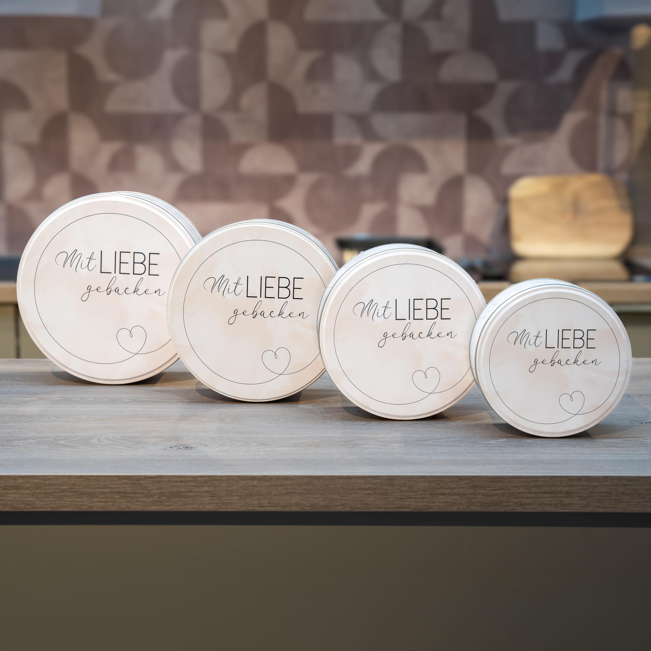 Keksdosen 4er Set - Mit Liebe gebacken - Inspinovia