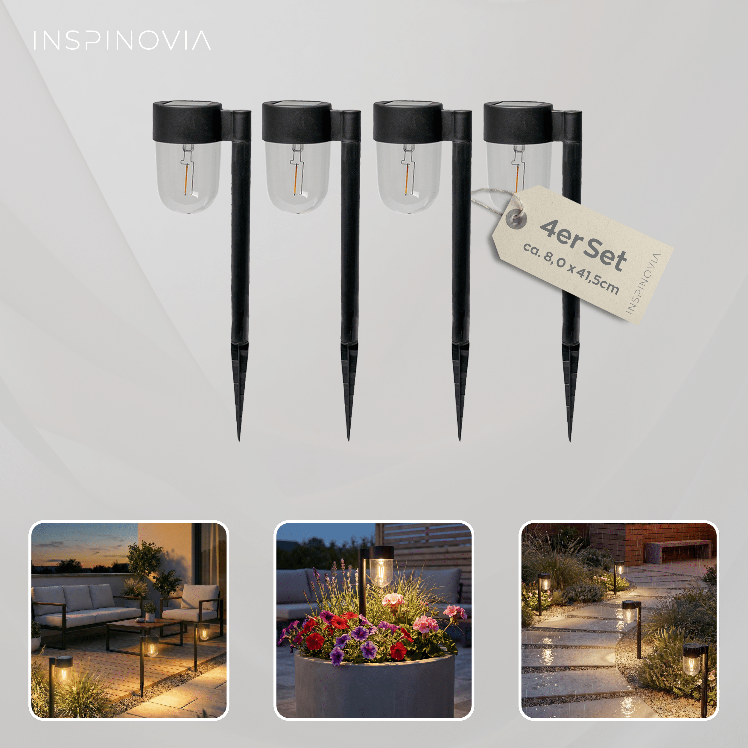 SOLAR Leuchte 4er Set - Modell 5 - Inspinovia