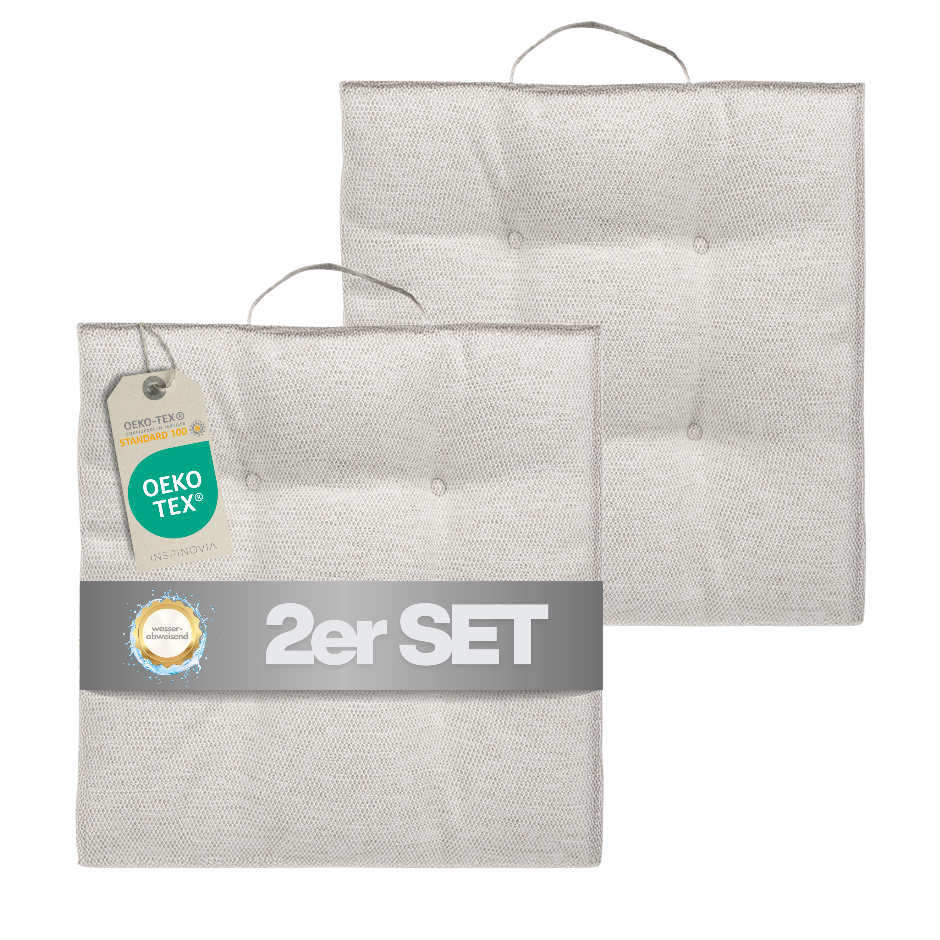 Sitzkissen 40 x 40 cm, 2er Set - Creme
