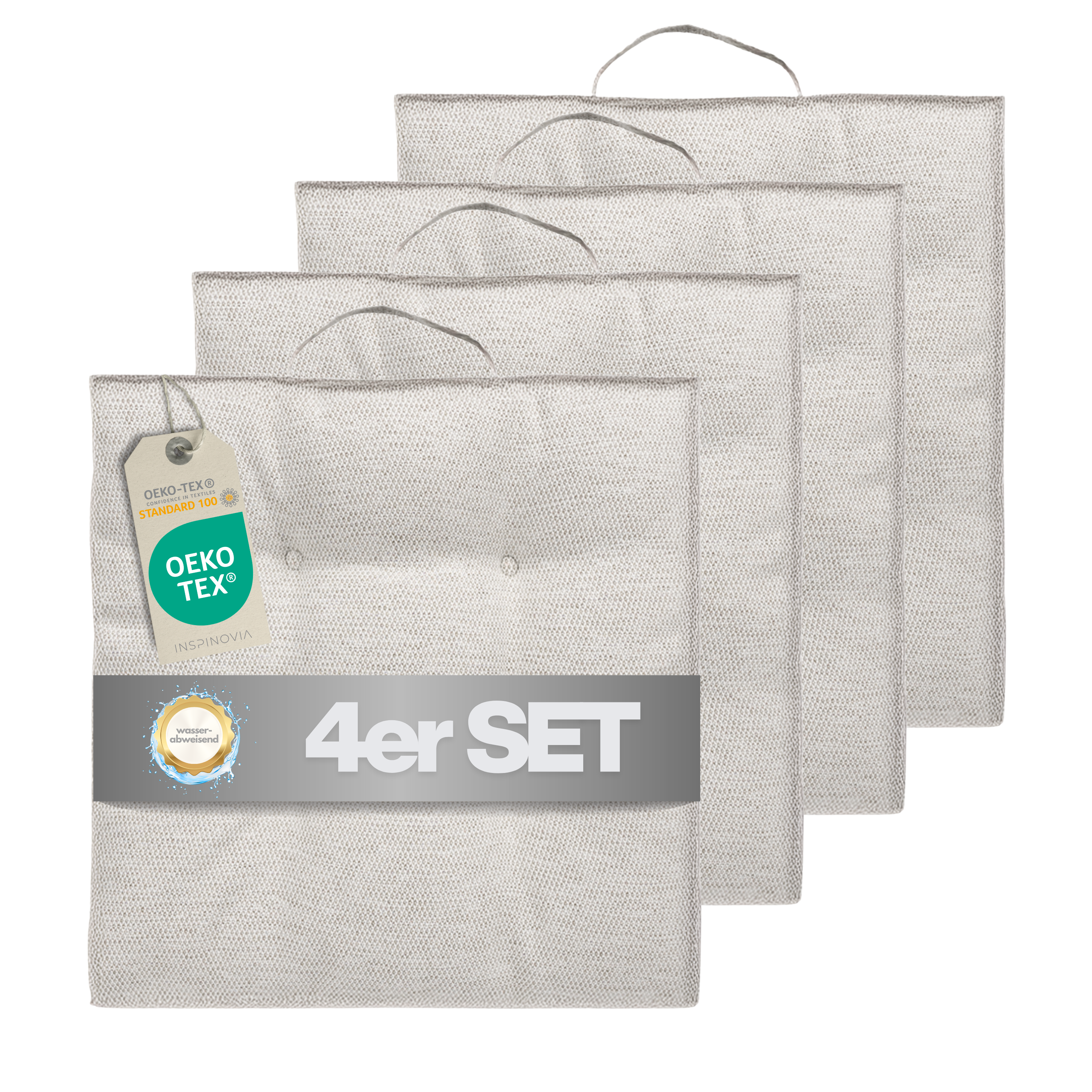 Sitzkissen 40 x 40 cm, 4er Set - Creme