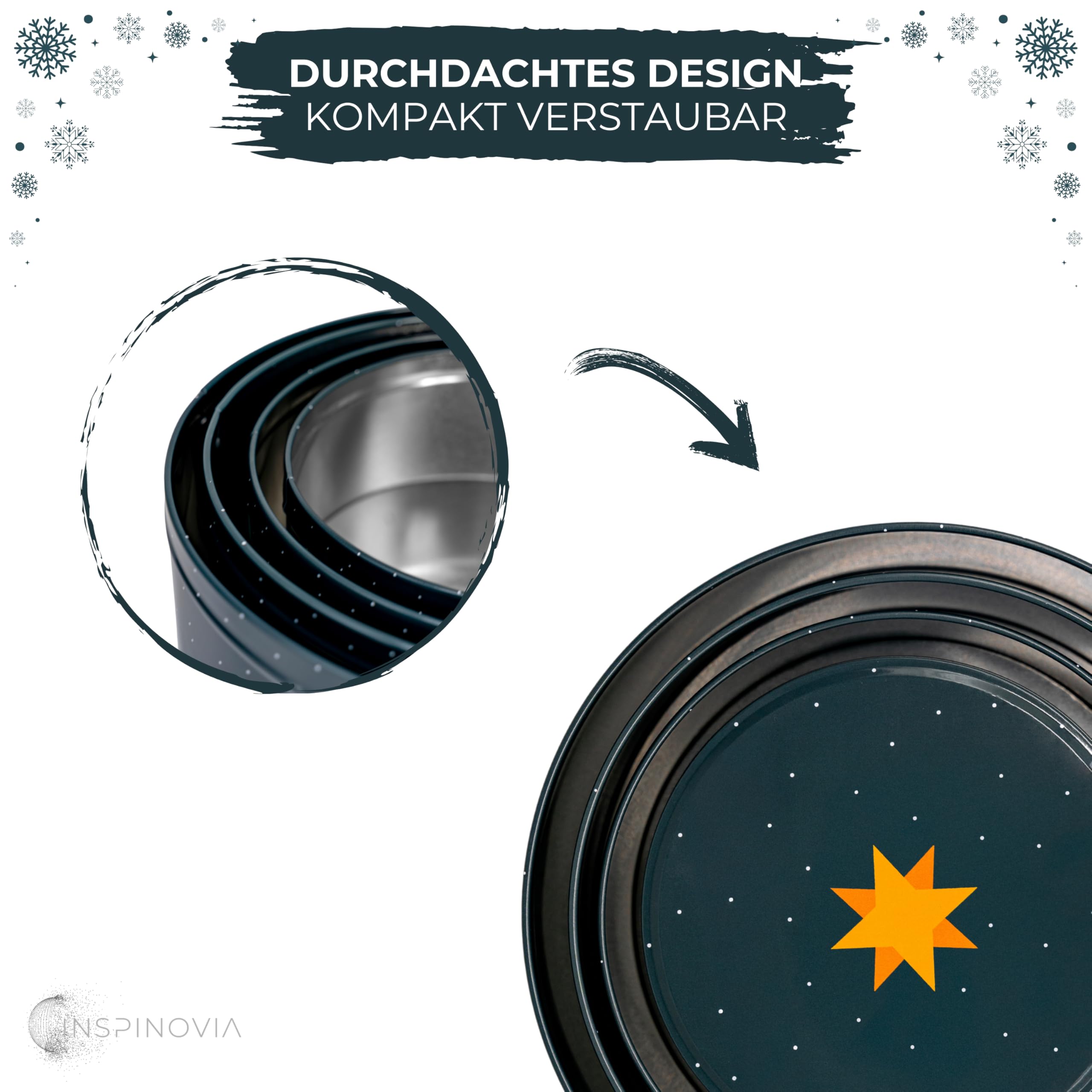 Keksdosen 4er Set - Tannenbäume im Schnee