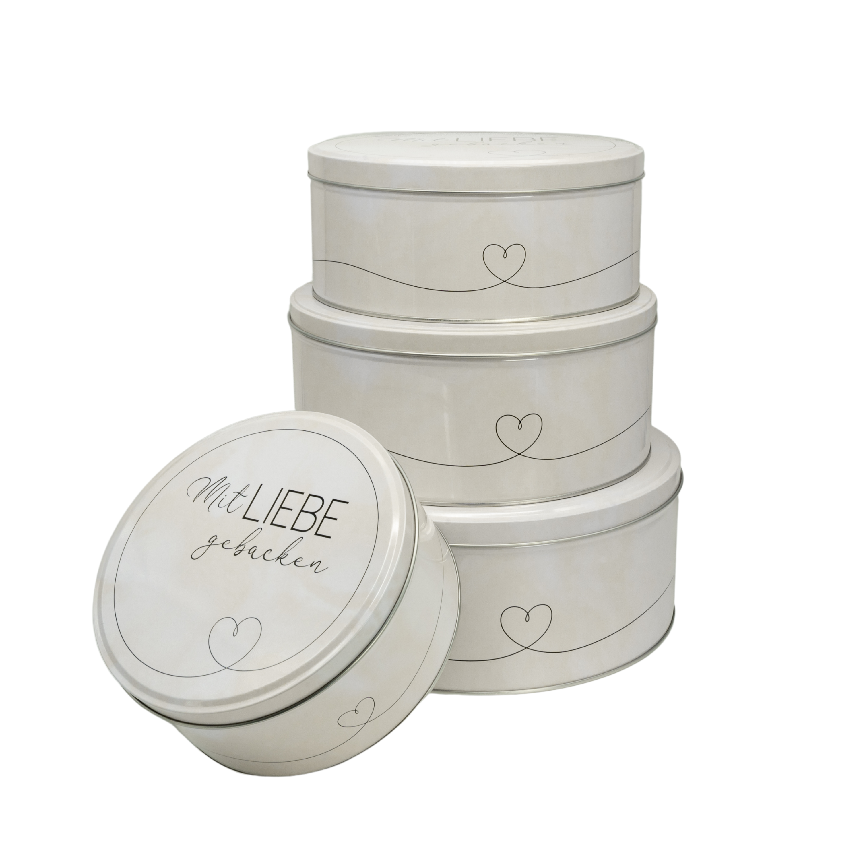 Keksdosen 4er Set - Mit Liebe gebacken