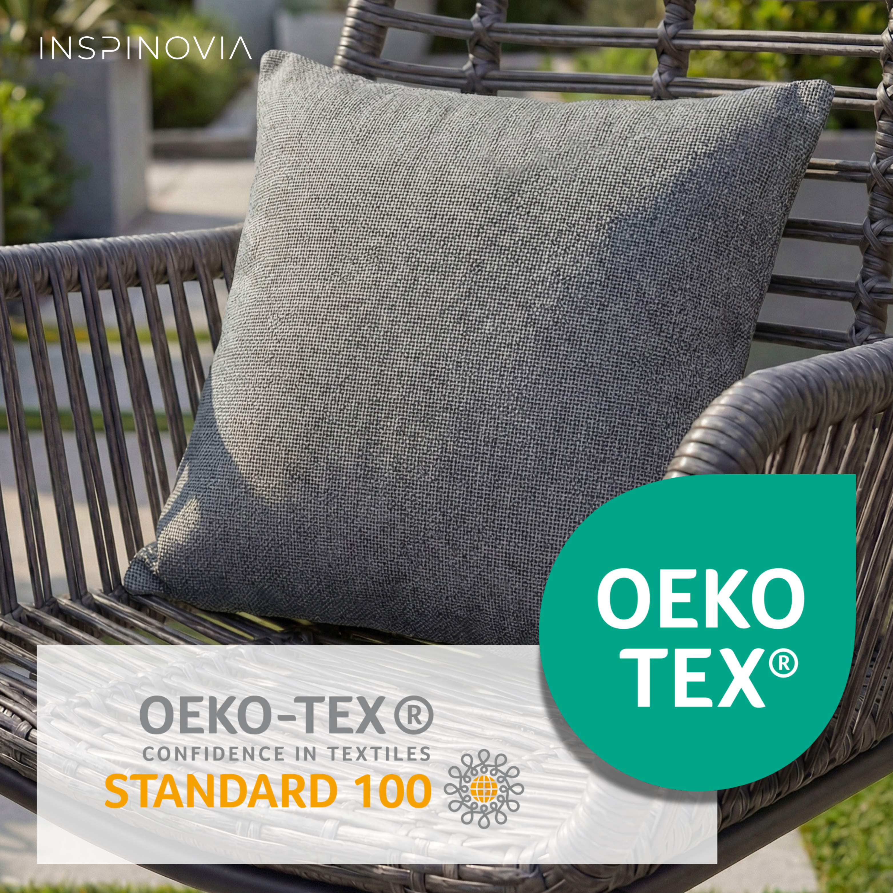 Kissen inkl. Füllung 45 x 45 cm, 4er Set - Grau