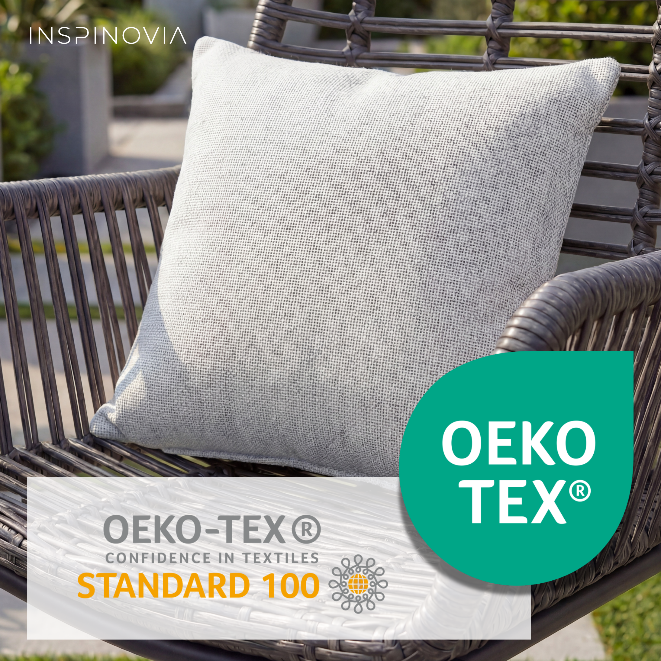 Kissen inkl. Füllung 45 x 45 cm, 6er Set - Hellgrau