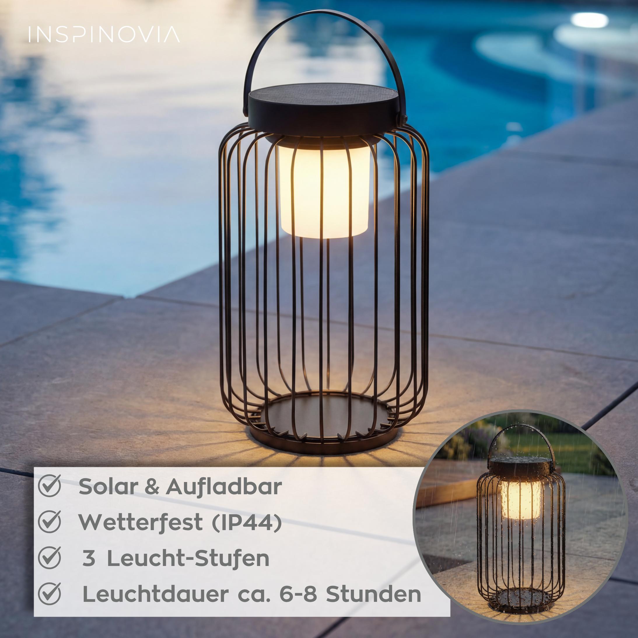 SOLAR Laterne - 17,0 x 28,5cm