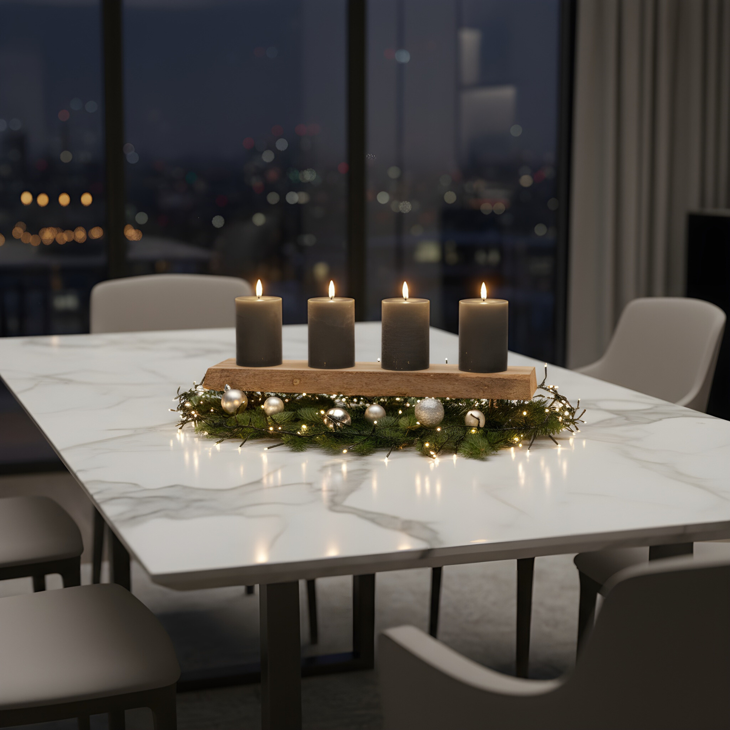 LED Echtwachs Kerzen mit Fernbedienung & Timer 10cm - grau