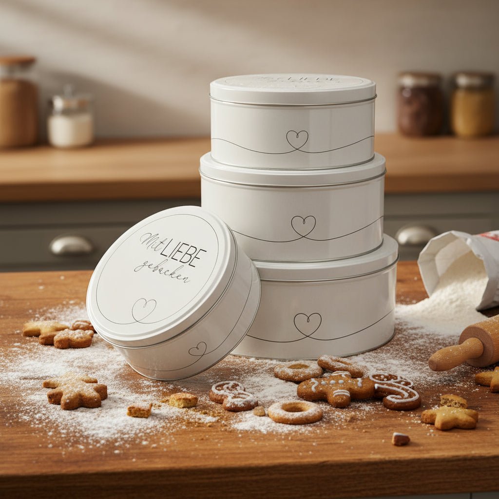 Keksdosen 4er Set - Mit Liebe gebacken - Inspinovia