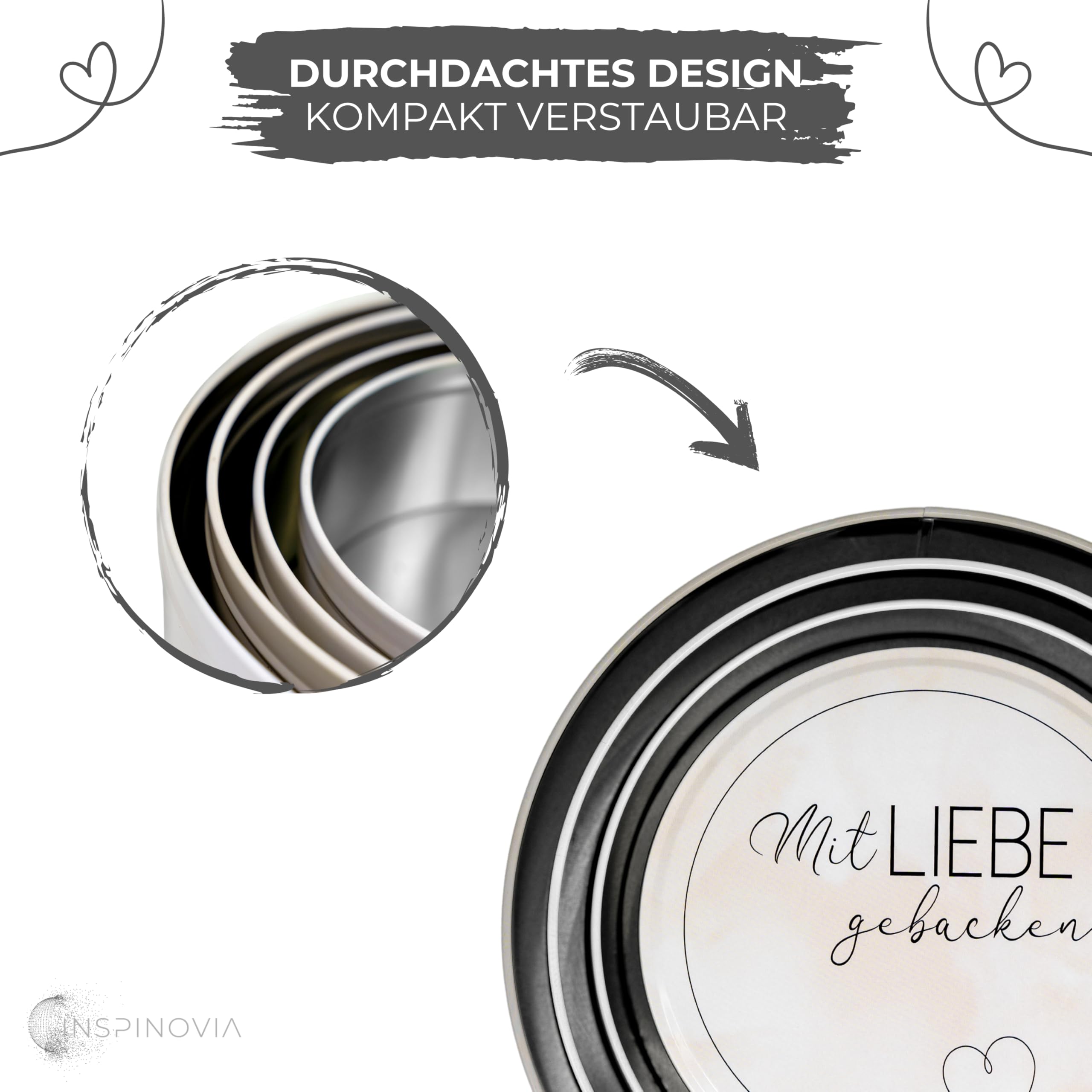 Keksdosen 4er Set - Mit Liebe gebacken - Inspinovia