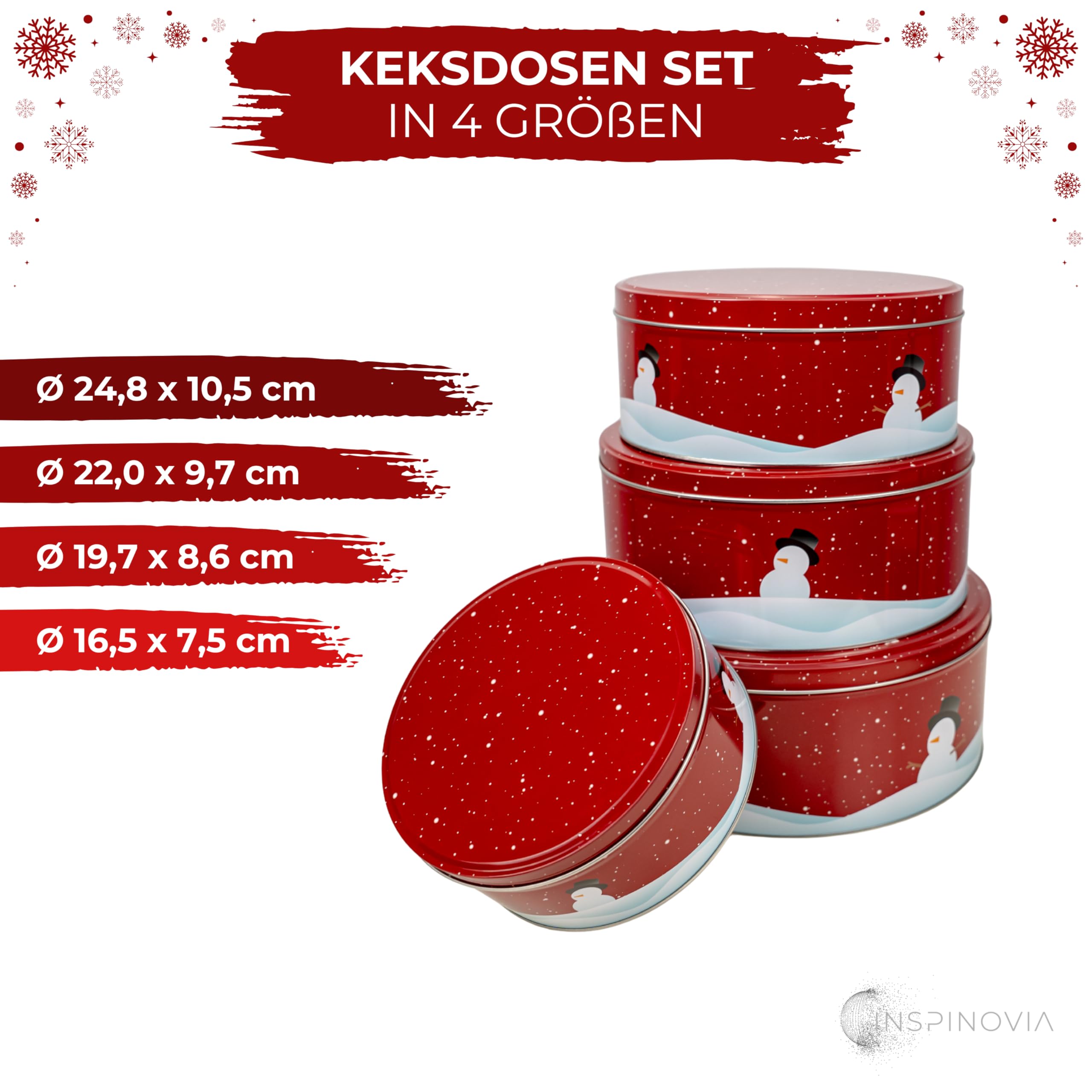 Keksdosen 4er Set - Schneemann - Inspinovia