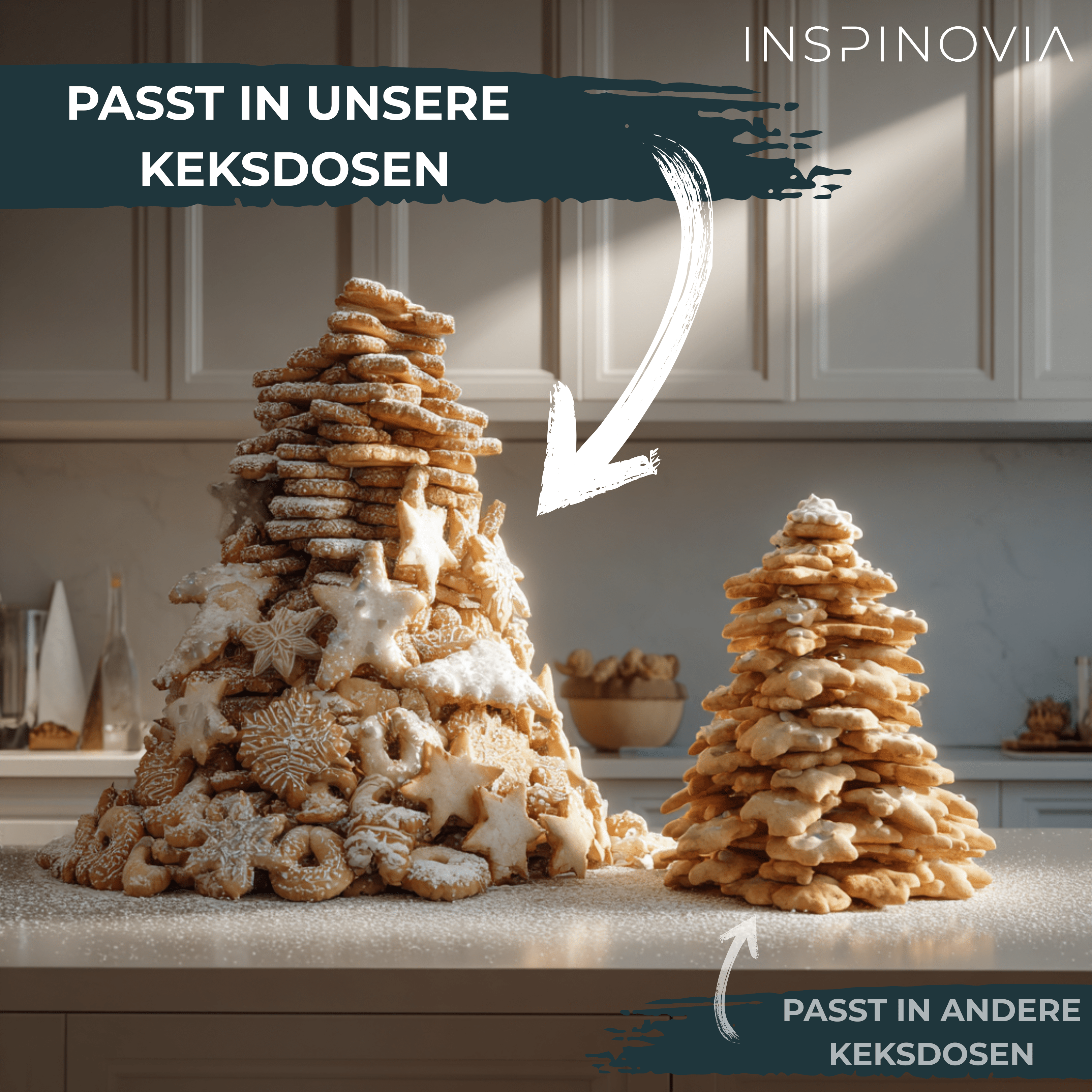 Keksdosen 4er Set - Tannenbäume im Schnee - Inspinovia