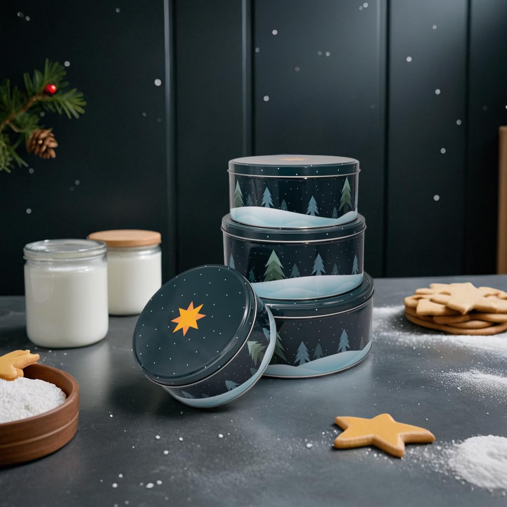 Keksdosen 4er Set - Tannenbäume im Schnee - Inspinovia