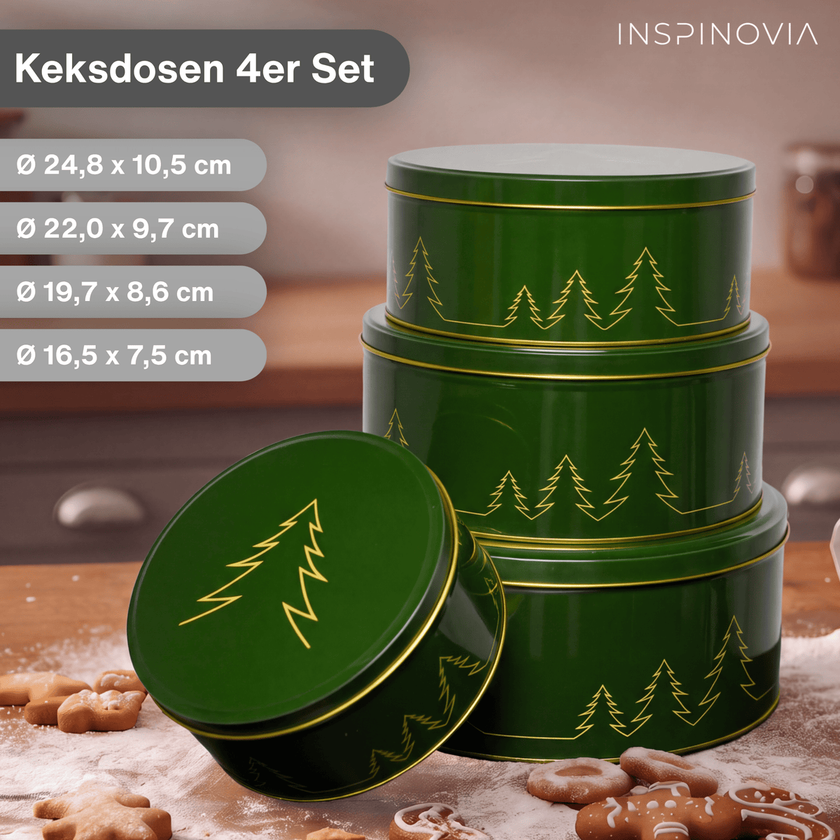 Keksdosen 4er Set - Tannenwald - Inspinovia