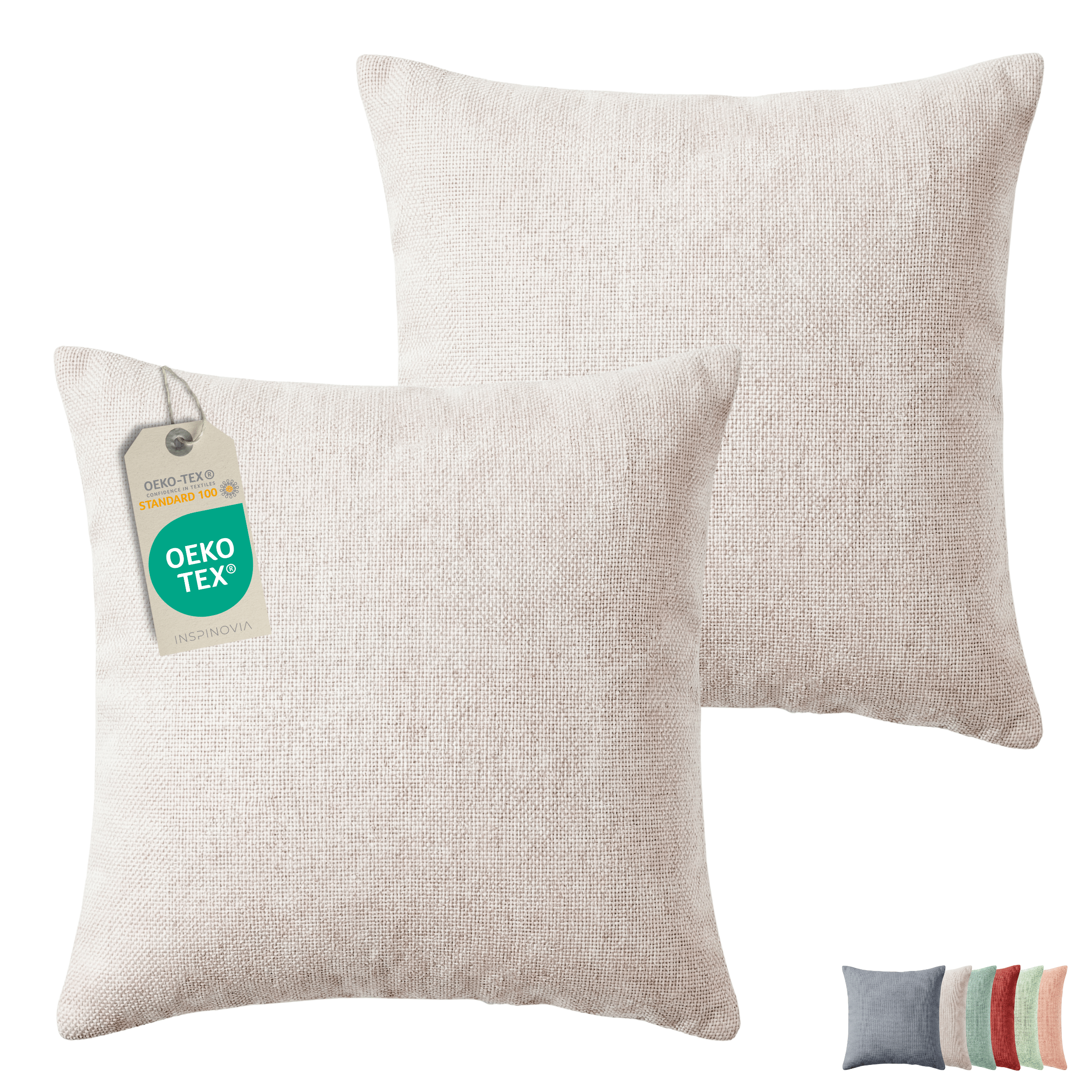 Kissen inkl. Füllung 45 x 45 cm - Creme - Inspinovia