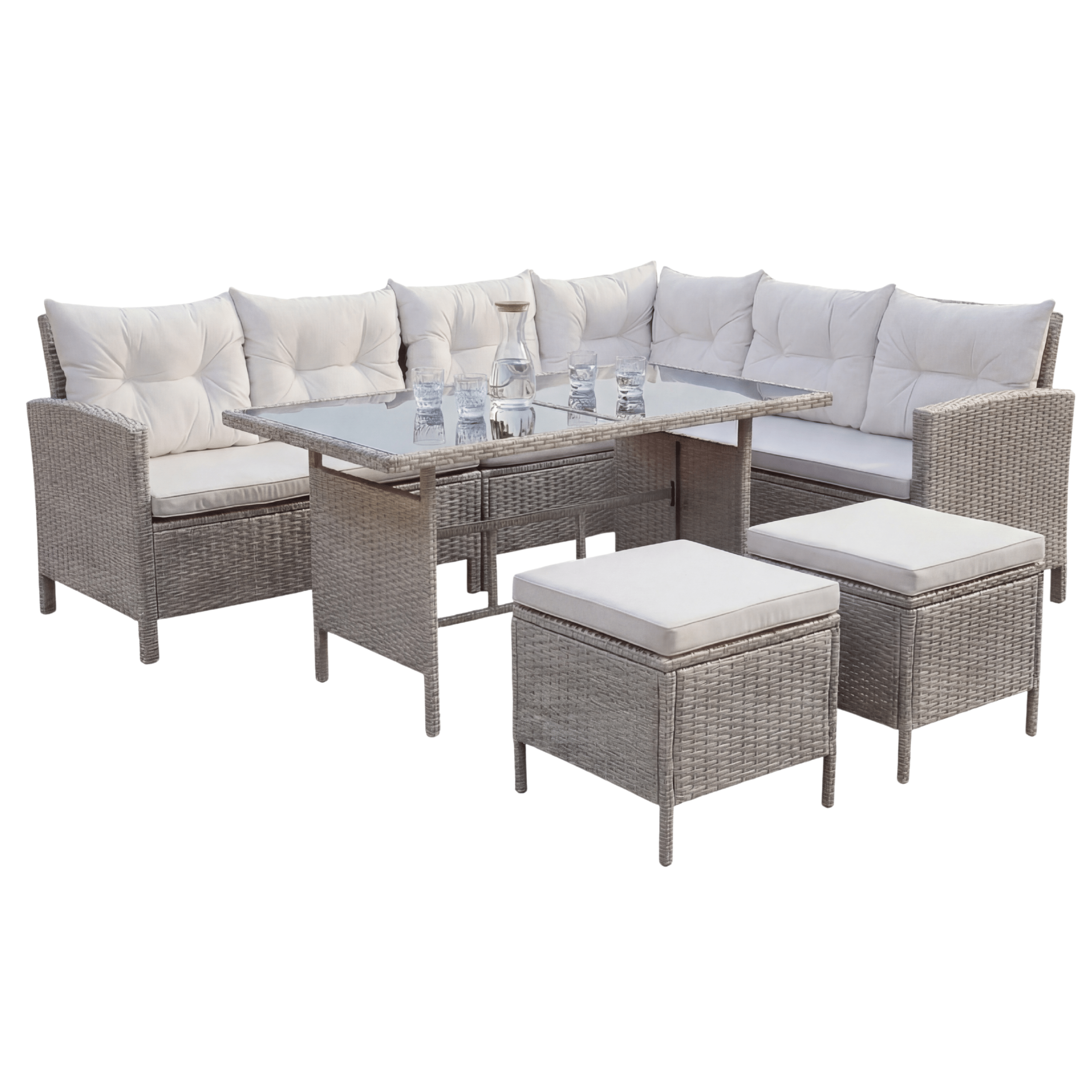 Polyrattan Lounge Set TERA - grau/grau - Inspinovia