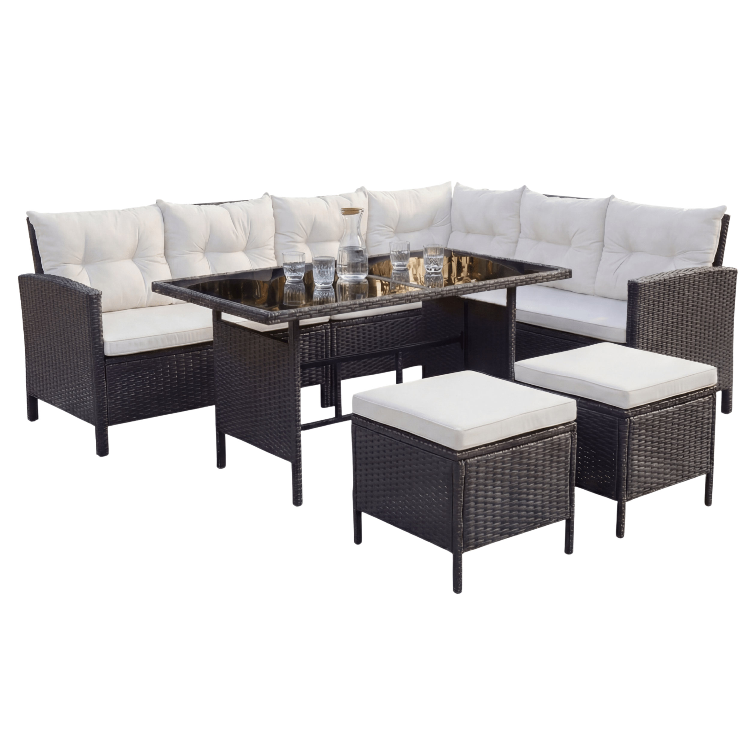 Polyrattan Lounge Set TERA - schwarz/grau - Inspinovia