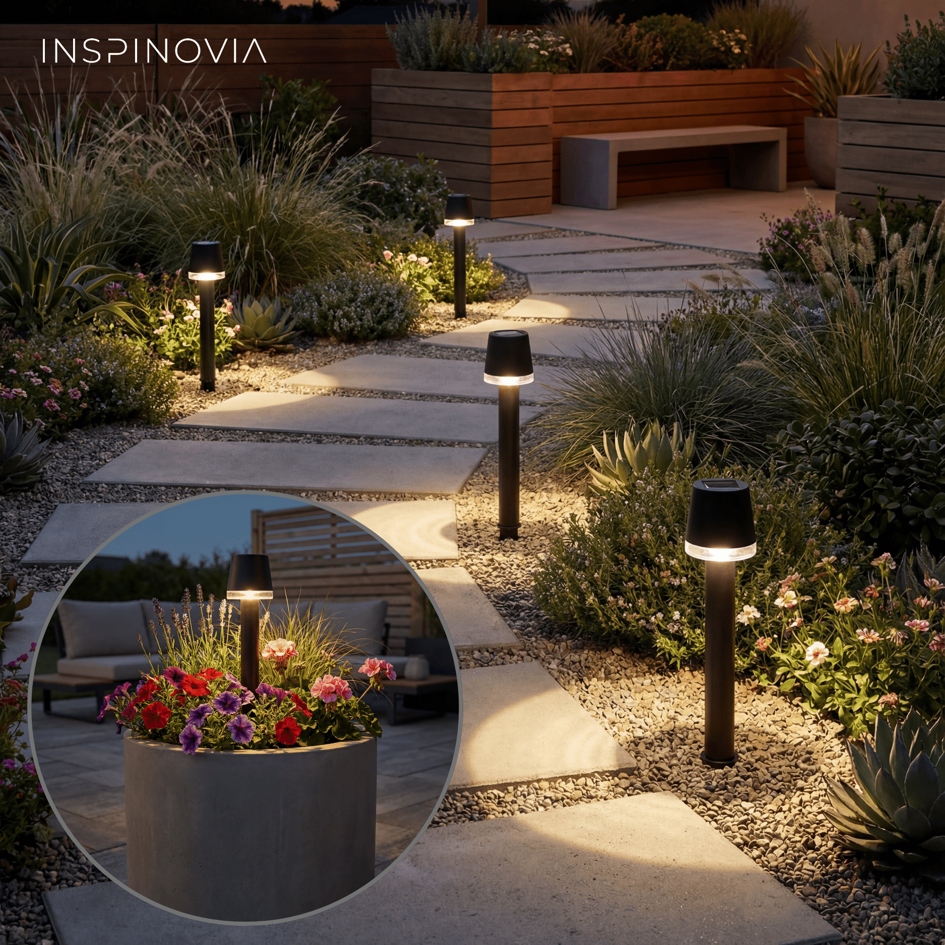 SOLAR Leuchte 4er Set - Modell 1 - Inspinovia