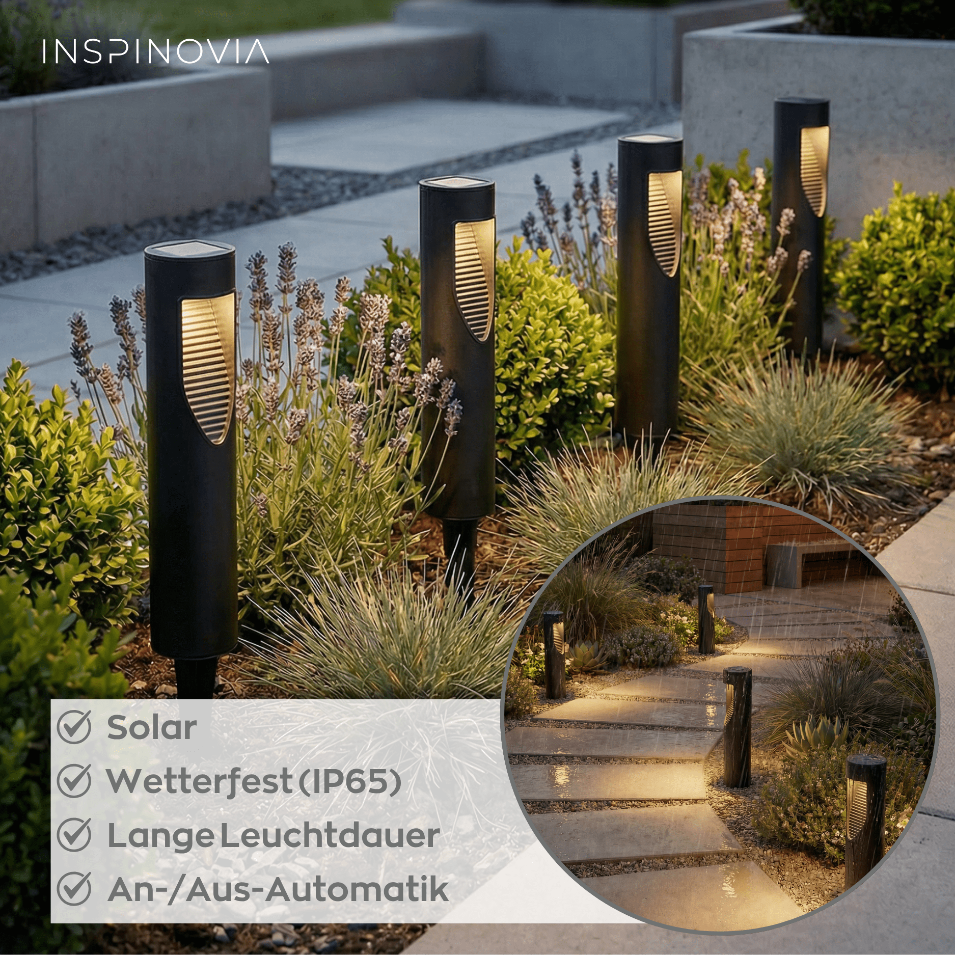 SOLAR Leuchte 4er Set - Modell 2 - Inspinovia