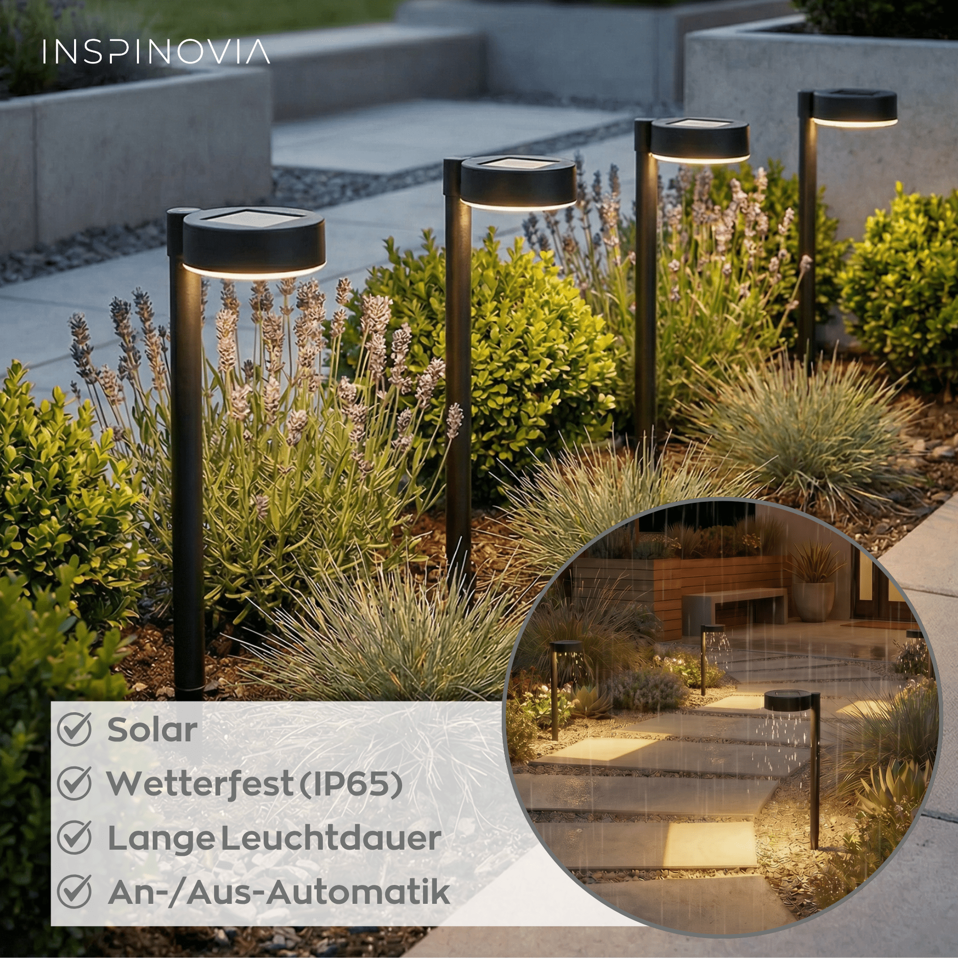 SOLAR Leuchte 4er Set - Modell 3 - Inspinovia