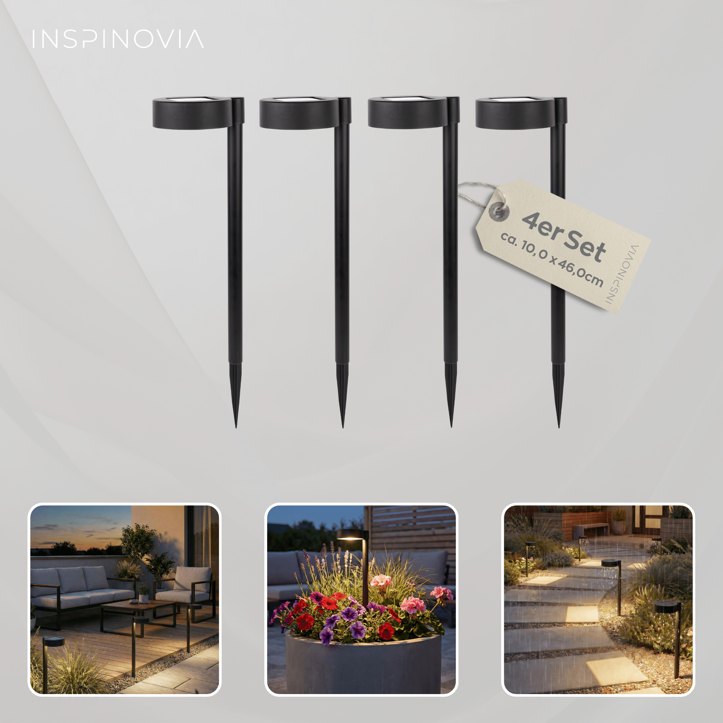 SOLAR Leuchte 4er Set - Modell 3 - Inspinovia