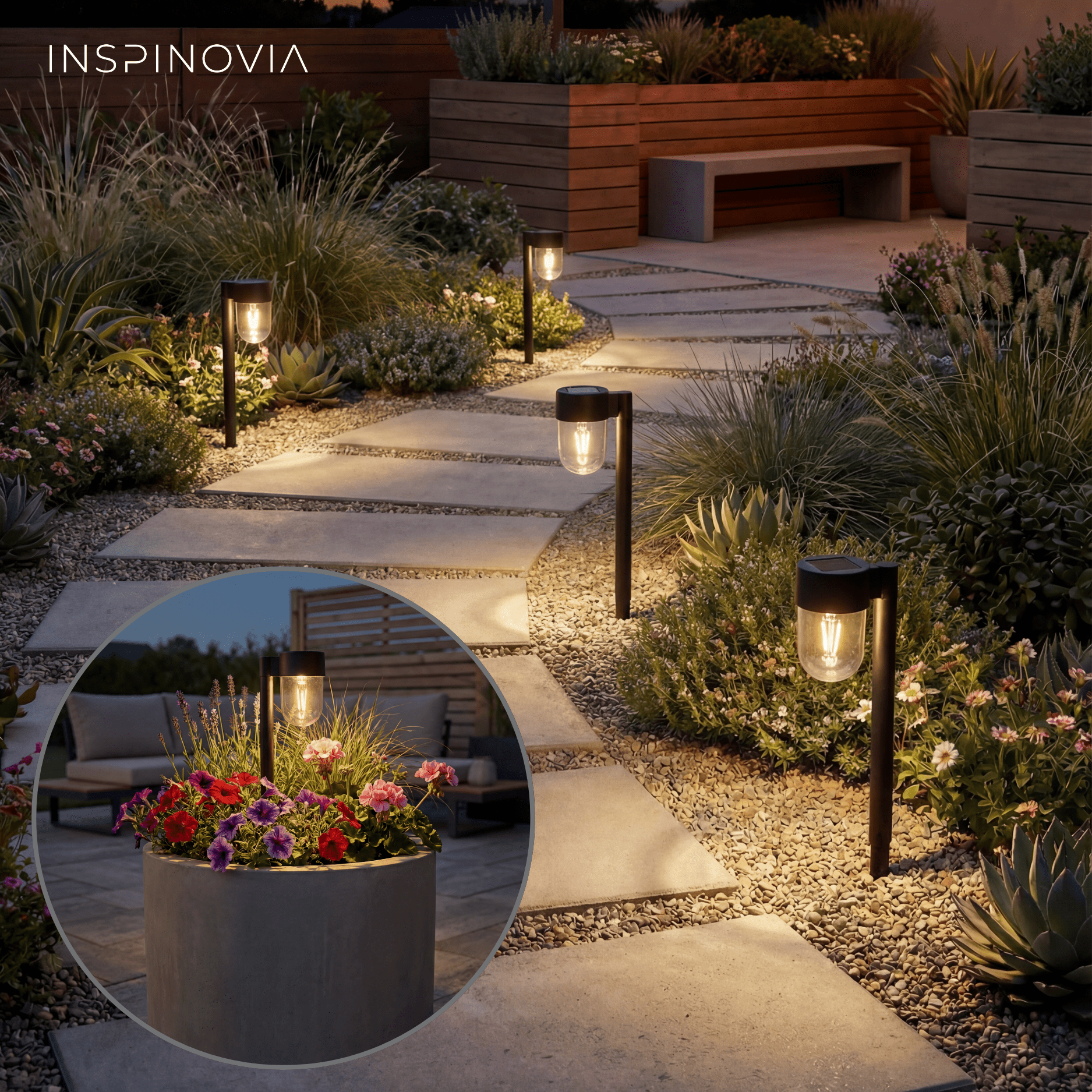 SOLAR Leuchte 4er Set - Modell 5 - Inspinovia